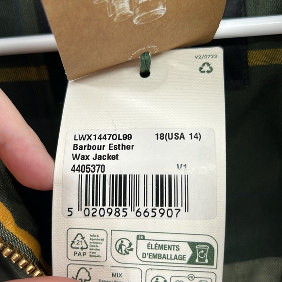 Barbour Women's Esther Wax Jacket - Archive Olive - 14 - New with tags - Picture 5 of 11